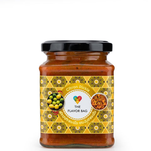 The Flavor Bag Citron Pickle, a traditional South Indian pickle with a bold, balanced flavor, made in small batches.